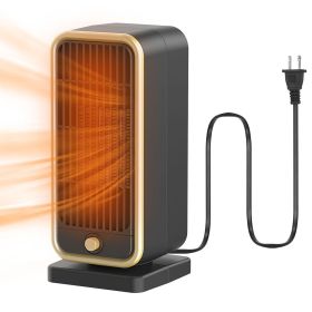 1Pc 500W Portable Electric Heater PTC Ceramic Heating Space Heater Overheating Tip Over Protection 3S Heating Space For 322 Sq FT Home Office Use (Option: Black)