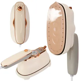 1200W Foldable Handheld Clothes Iron Steamer With Wet Dry Ironing Mode Portable Garment Steamer Travel Clothing Wrinkles Remover With Temperature (Option: Beige)